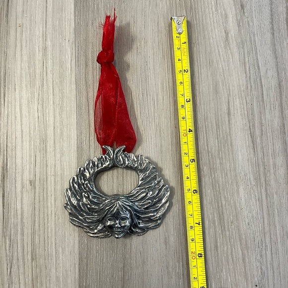 2001 Philbrook Museum Rosalind Cook Pewter Christmas Tree Ornament Angel Signed - Picture 3 of 4